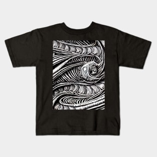 Abstract Dragon Black and White Kids T-Shirt